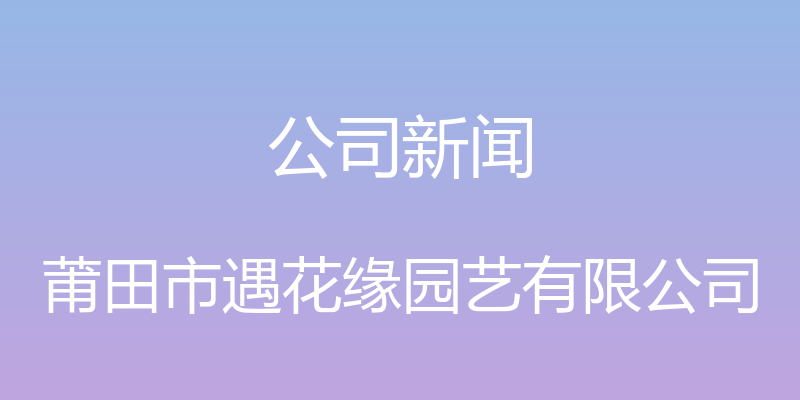 公司新闻 - 莆田市遇花缘园艺有限公司